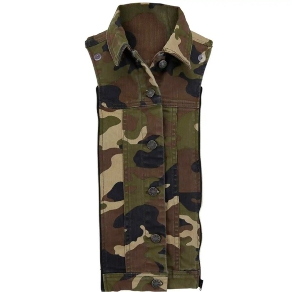 $248 Veronica Beard Slate Dickey Jacket insert Camo black tan green Denim 00-14 - Picture 4 of 15